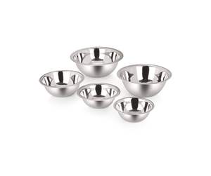 Juego de Tazones para Mezclar de Acero Inoxidable (Juego de 5), Acabado Espejo, Aptos para Lavavajillas, Ecológicos, Multiusos, para Preparar y Servir en la Cocina - Product Image 3