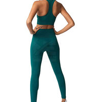 Vêtements de fitness pour femmes Nouveau style Ensembles de yoga à motif uni Taille personnalisée Équipement d'entraînement décontracté Respirant Spandex/Polyester