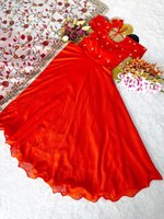 Ensemble robe et dupatta pour femmes, style actrice de série télévisée, couleur magnifique, travail manuel, taille M à XXL, motif de manches fantaisie