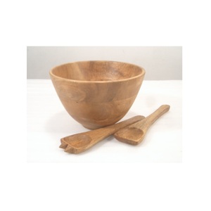 Juego de madera de acacia, cuenco de madera y cuchara, juego de vajilla, cuenco de comida, vajilla - Product Image 1