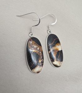 Pendientes Largos Elegantes Hechos a Mano con Piedras Preciosas de Jaspe Buffalo Marrón Natural y Plata de Ley 925 de Alta Calidad - Product Image 2