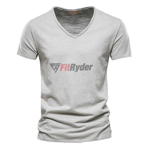 Camisetas cómodas con cuello en V y logotipo personalizado, camiseta lisa informal de secado rápido para gimnasio, tela de punto transpirable, tarifa al por mayor - Product Image 3