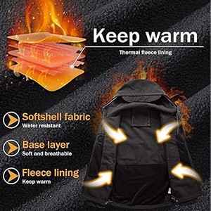 Chaqueta de carcasa suave para hombre impermeable ligera para acampar al aire libre Cierre de cremallera - Product Image 4
