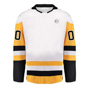 Ensemble de maillots de hockey sur glace pour adultes de haute qualité, personnalisés, avec un design gratuit, respirants, OEM, 100% polyester, vente en gros - Product Image 4