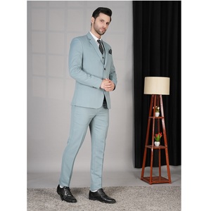 Costume pour homme de luxe bleu ciel 5 pièces pour mariages, fêtes et événements professionnels, disponible en gros - Product Image 3