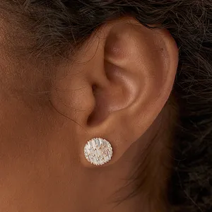 14kt oro sólido todos los estilos de moda declaración Stud pendientes único corte aguja Baguette diamante IGI certificado-Europa EE. UU. de moda - Product Image 5