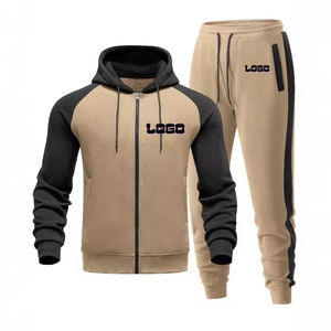 Chándales con Cremallera y Logotipo Personalizado para Hombre, de Alta Calidad, 100% Algodón, Felpa, Casual, Liso, Holgado, Ropa Urbana para Hombre - Product Image 3