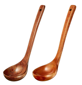 Cuchara de sopa de arroz de madera al por mayor y uso para servir logotipo personalizado mango tamaño personalizado y venta - Product Image 4