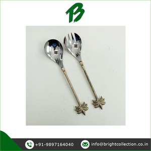 Juego de cubiertos Fabricante de cuchara para servir ensalada de acero inoxidable de alta calidad disponible con diseño y tamaño personalizados - Product Image 2