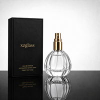 Vente en gros de flacons de parfum en verre transparents élégants et luxueux en forme de citrouille de 15 ml avec couvercle et vaporisateur, possibilité d'imprimer un logo