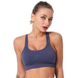 Vêtements de yoga sexy de nouvelle conception en gros, soutien-gorge de sport pour femmes, fitness à domicile, style personnalisé en V dans le dos, soutien-gorge de fitness en spandex - Product Image 1