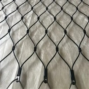 Red de malla de cuerda de alambre férula de acero inoxidable 304 316 flexible negra tejida <span class=keywords><strong>para</strong></span> barandilla Zoo Mesh corte personalizado disponible - Product Image 3