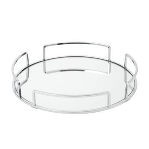 Plateau de rangement décoratif rectangulaire en or miroir de luxe avec cadre en métal pour la décoration de la maison et l'utilisation hôtelière Plateau de présentation en verre moderne - Product Image 2