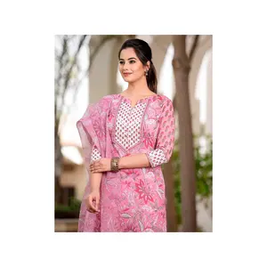 Thường xanh thiết kế đa dạng mới sang trọng mặc quần áo chinon anarkali kurti quần với dupatta với gương làm việc phụ nữ thời trang xuất khẩu