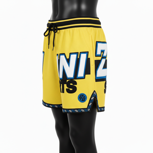 Shorts de Baño de Nailon Premium de 180 g/m², Color Naranja, con Pedrería Termoadhesiva, Cintura Jacquard Personalizada y Franja Lateral - Product Image 4