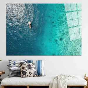 Impression sur toile Vue sur l'océan : Art mural en verre marin, Décoration côtière, ART EN VERRE TÉRMÉRÉ - Product Image 1