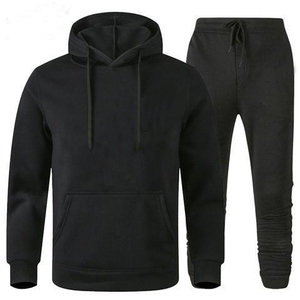 Sudaderas con capucha de color sólido con cintura con cordón Pantalones de jogging Loungewear para hombres Chándal de invierno informal - Product Image 5