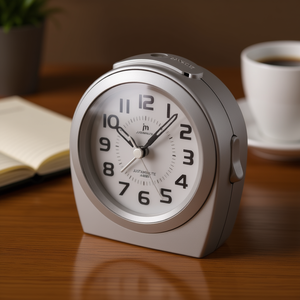 Reloj Despertador Plateado JUSTAMINUTE JA7021S con Función de Repetición para Escritorios y Mesas, Diseñado para Lowell - Product Image 3