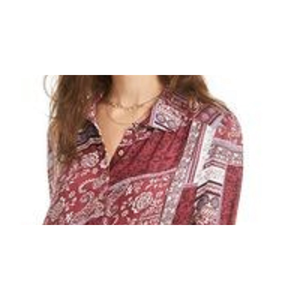 Top Formale da Ragazzo American Rag, Taglia XL, in Chiffon di Poliestere Stampato con Laccetti Frontali, Traspirante, Rosso, Taglia XS - Product Image 2