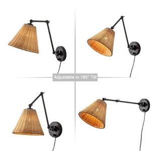 Lámpara de bambú de estilo japonés para el hogar, lámpara de pared de madera sólida para comedor, Hotel, dormitorio, cabecera, pasillo - Product Image 3