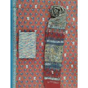 Conjunto de Salwar Kameez de Algodón sin Coser con Estampado Khadi, Dupatta de Chifón, Ropa Étnica India Moderna para Fiestas, Última Moda - Product Image 1