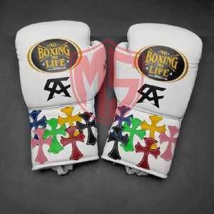 Guantes de Boxeo de Cuero Genuino con Diseño de Parches de Cuero de Última Tendencia, Sin Boxeo No Hay Vida, para Entrenamiento de Adultos - Product Image 3