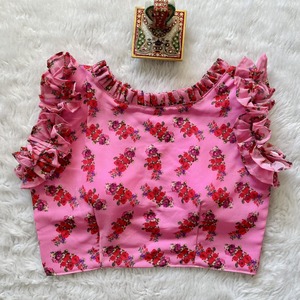 Georgette-Blusa con estampado Floral para fiesta, ropa de fiesta de Color brillante, hecha a mano, con hermoso estampado Floral, 2022 - Product Image 3