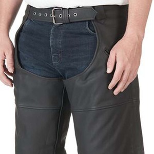 Hombres de cuero Chaps Motocicleta Chaps Plain Bikers Montar Pantalones Vaquero Personalizado Logotipo de cuero CHAPS - Product Image 5