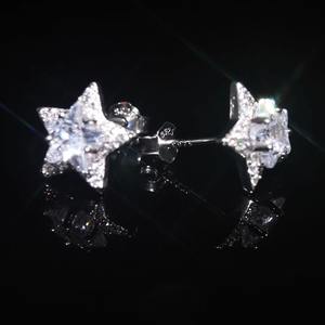 2025 New 925 Sterling <b>Silver</b> Star Stud <b>Earrings</b> 14K 18K <b>Solid</b> Gold Plated Cute Style IGI Certified Moissanite <b>Earrings</b> For Women - Product Image 1