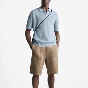 เสื้อเชิ้ตผู้ชายไซส์ใหญ่ ทรงคลาสสิก ผ้าฝ้าย 100% ไม่หด น้ำหนัก 220 กรัม สไตล์ไฮสตรีท ผ้าถักเนื้อแน่น แขนสั้น แบบเรียบ รับสั่งทำชุดยูนิฟอร์ม - Product Image 3