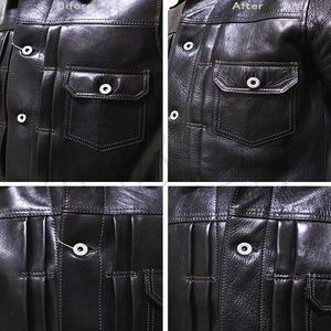 Top noir couleur produit populaire meilleure qualité vêtements de mode décontractés extérieurs hiver chaud hommes haute rue vestes en cuir véritable - Product Image 5