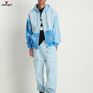 2025 nuevo estilo Streetwear logotipo personalizado Unisex térmico nuevo diseño hombres moda Rhinestone sudaderas con capucha - Product Image 4