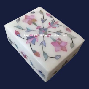 Producto superior Exclusivo Nueva caja de incrustaciones de mármol de pieza hecha a mano con material de nácar Uso para almacenamiento de joyas Artículo de regalos - Product Image 5