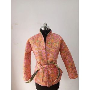 Vestes réversibles matelassées en coton Manteau western vintage chic avec motif floral Taille XL Logo personnalisé pour toutes les saisons - Product Image 3