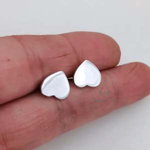 Dainty 925 Sterling Silver Heart Stud <b>Earrings</b> Trendy Minimalist Design Elegant Delicate Gift for Her Tiny Heart Stud <b>Posts</b> - Product Image 2