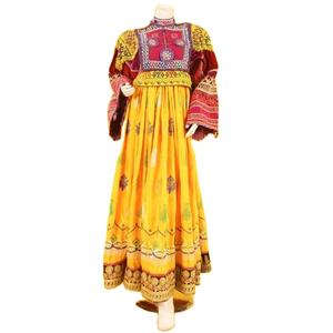 Vestido afgano bordado pesado para mujer al por mayor, monedas afganas antiguas, ropa de boda para fiesta Kuchi, cinturón de cintura Natural hasta el suelo - Product Image 1