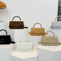 Sac à rabat en cuir PU pour femme, blanc nacré, avec poignée supérieure, quincaillerie dorée, bandoulière, vente en gros personnalisée OEM