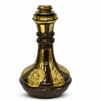 Ensemble de chicha miniature de luxe en laiton égyptien avec technique de laque - Design gravé doré oxydé