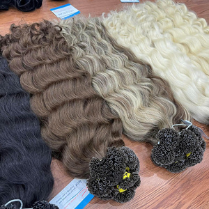 Vente en gros d'extensions de cheveux humains vietnamiens pointes de kératine à double étirage Pre Bond U Tip cheveux bouclés vierges bruts - Product Image 5