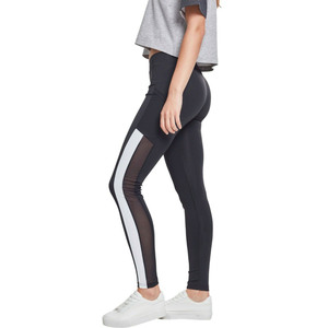 Leggings de yoga pour femmes, taille haute, extensible dans les quatre sens, longueur totale, maille technique à rayures, spandex/nylon - Product Image 4