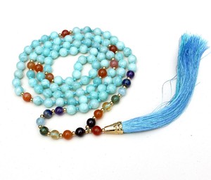 Artiste indien fait à la main 7 Chakra Pulsera 108 perles Mala nouées cristal de guérison Yoga bijoux mode perlé fiançailles hindouisme - Product Image 3
