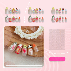 Vente en gros Ins Niche Island Vacation Style Hot Girl Wearing Smudge with Diamond Flower Nail Art Retro - Product Image 2