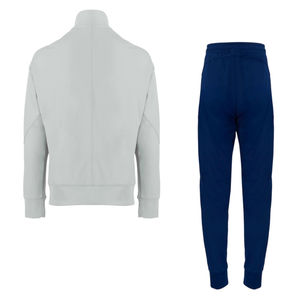 ชุดวอร์มผ้าโพลีเอสเตอร์ปรับแต่งได้มีซิปสองสีผ้าถักลายแบบลำลองสำหรับโรงงานขายส่งเสื้อปักลาย - Product Image 4