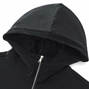 Sweat à capuche zippé uni en polaire pour homme, style décontracté hiver, streetwear - Product Image 5