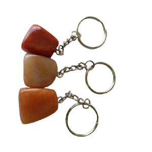 พวงกุญแจหินธรรมชาติสีแดง Avanturine Quartz,พวงกุญแจควอตซ์แบบห่อด้วยคริสตัลหินธรรมชาติสำหรับผู้ค้าส่ง - Product Image 2