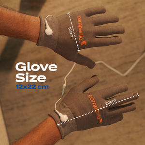 Paire de gants électrodes en fibre conductrice avec chaussettes de massage conductrices avec adaptateur et fils d'électrodes - Product Image 5