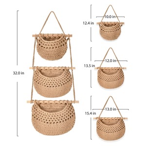 Grand panier de rangement en macramé pour la lessive, les essentiels, les livres, les jouets et les vêtements, organisation dans les espaces domestiques modernes, en provenance d'Inde - Product Image 5