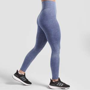 Leggings Deportivos Casuales HyperGlam con Patrón Azul, Sin Costuras, Elásticos, de Spandex y Nailon, Tallas XL y 3XL, Logotipo en la Cintura - Product Image 3
