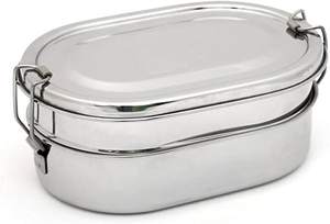 ขายส่งสแตนเลสแบบพกพา Multi-Layer กล่องอาหารกลางวันภาชนะบรรจุอาหารรอบคลิปกล่องอาหารกลางวันสําหรับเด็กผู้ใหญ่ - Product Image 6