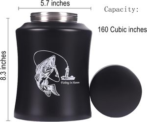 Jusqu'à 160 lb Urnes pour cendres Urnes décoratives de pêche noires pour hommes adultes pour funérailles grandes (pêche noire 160 pouces cubes) - Product Image 3